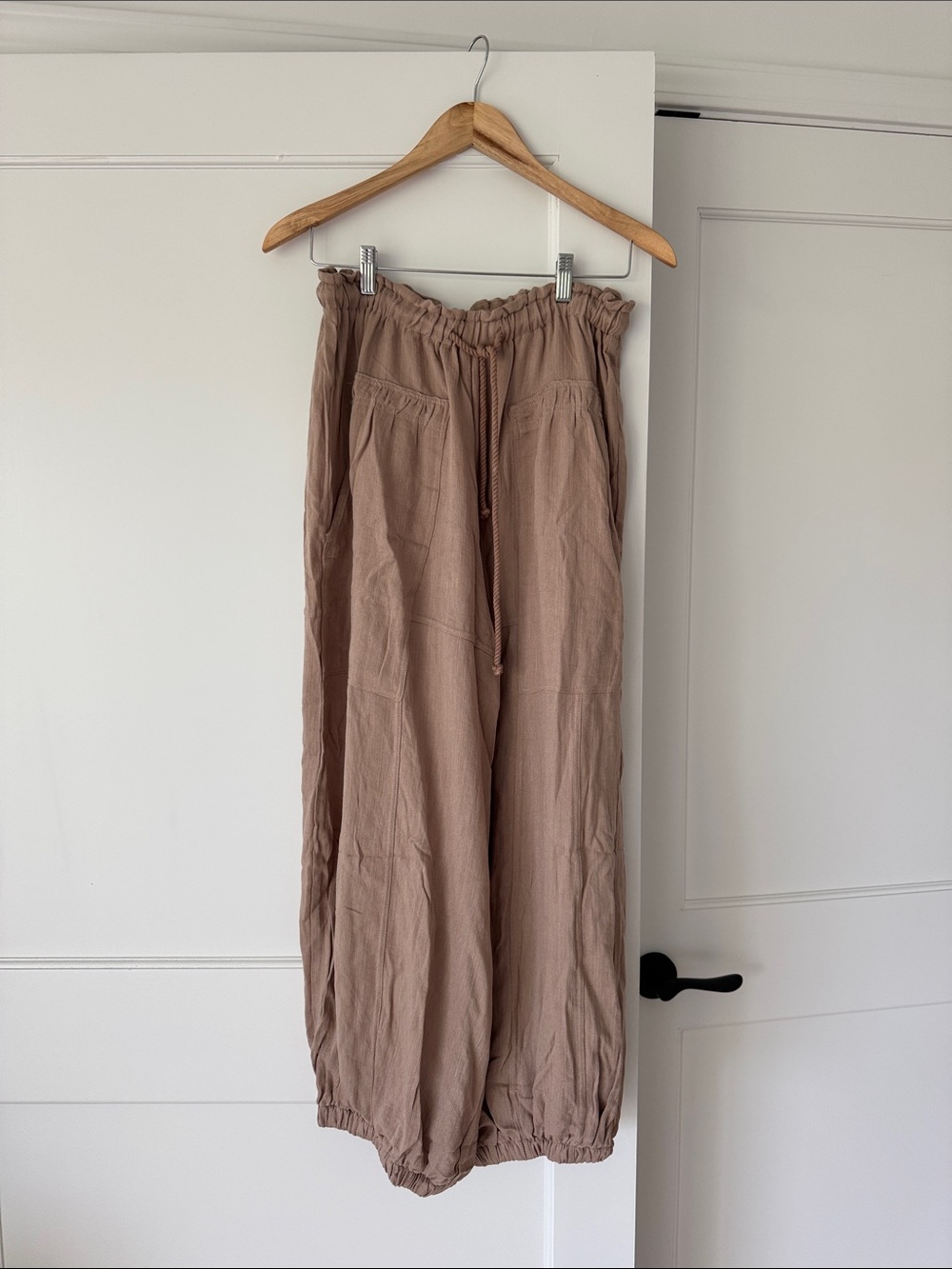 HYFVE Taupe Wide-Leg Drawstring Pants